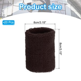 MECCANIXITY Wrist Sweatbands Sports Wrist Bands Sweat for Men & Women Athletic Absorbent for Basketball Football Tennis Soccer Running Working Out Dark Brown, Pack of 20