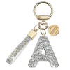 PGYMLSH Initial Letter keychains for women white cute glittery bag