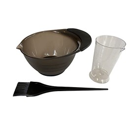 Professional Hairdresser's 3 Piece Black Tinting or dye Set - Includes tint/dye Bowl, dye brush and measuring Jug. Ideal hair dye home kit.