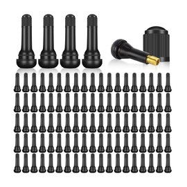 Mandark 100PCS Car TR413 Tire Valve Stems, Rubber Snap-in Automotive Valve Stems, Vehicle 0.453 Inch Tubeless Rim Holes Valve Stem Replacement Accessories, Universal for RV, SUV, Truck