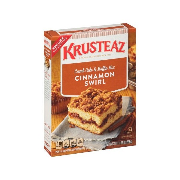 Krusteaz Cinnamon Swirl Crumb Cake and Muffin Mix, 21-Ounce Boxes (Pack of 10)