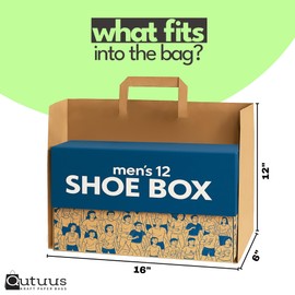 Qutuus Large Brown Paper Bags with Handles Bulk, Large Gift Bag Bulk 16x6x12 inches 50Pcs, Kraft Paper Shopping Bags for Small Business, Retail, Boutique, Grocery