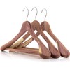 HANGERWORLD 5 Cedar Wood 17.7inch Suit Hangers with Broad Shoulders