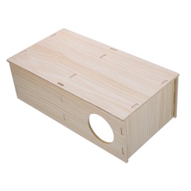 WOONEKY Multi Chamber Wooden Hamster House Durable Hamster Hideout Natural Safe Pet Hut for Play Rest Hide