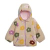 Osh Kosh B'Gosh Girls Reversible Sherpa-to-Puffer Hooded Jacket, Floral, 5/6
