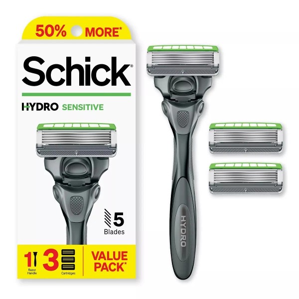Schick Hydro Sensitive Razor – 5 Blade Razor for Men