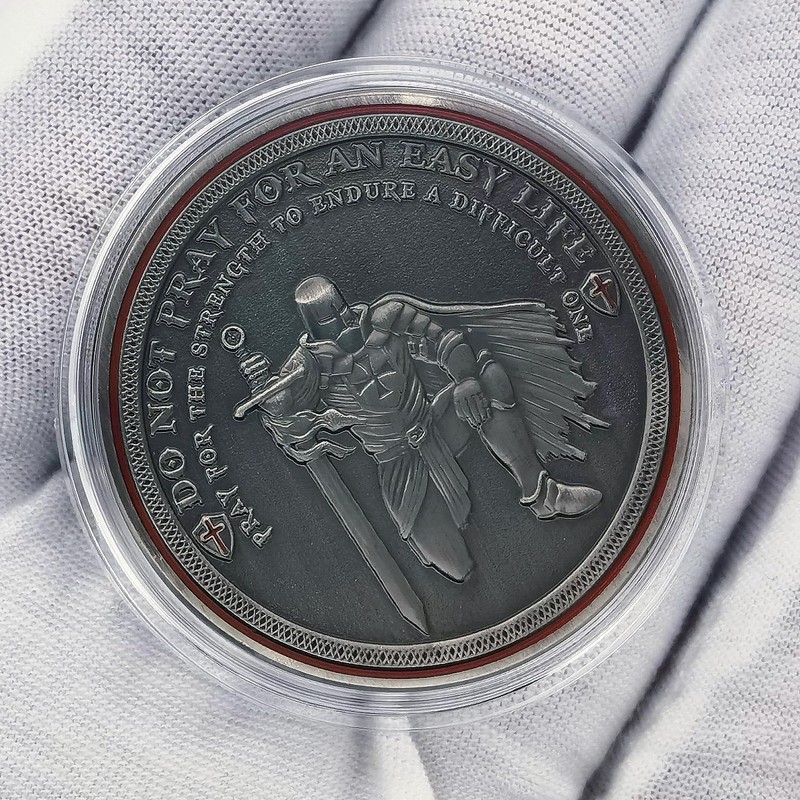 Knight Templar Challenge Coin Red Cross Religious Coin Inspirational Collection