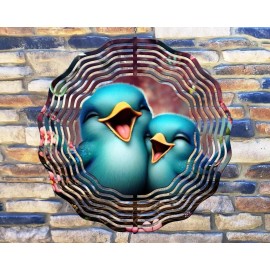 Liberty Flags & Gifts 8 Inch Animated Blue Birds Hanging Wind Spinner Garden Yard 8rws-097