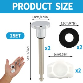 2 Sets Universal Tub Spout Diverter Repair Kit, Easy Install Leak-Proof Replacement Parts for Bathtub Faucets, Includes 2 Valve Stems, 2 Seals & 2 Diverter Gates (Polished Chrome)