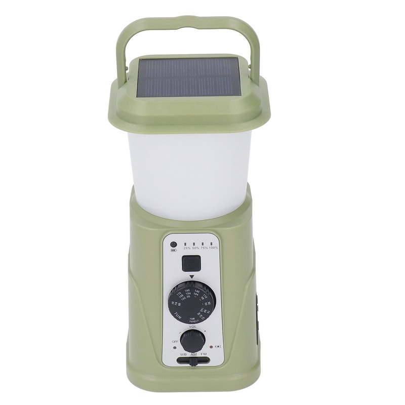 Camping Lamp Hand Cranked Solar Power Indicator LED IPX3 Waterproof