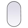 Elegant Decor Asha 20x36" Oval Modern MDF Wood/Iron Mirror in