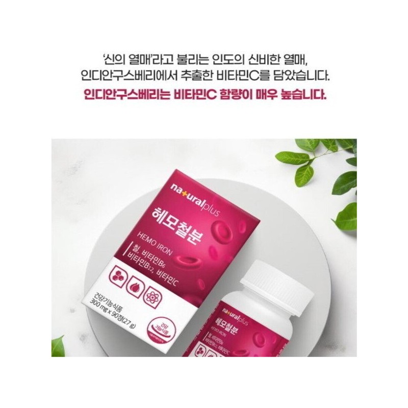 리얼철분 엽산 비타민C 가임기여성 철흡수 에너지생성 체내산소운반 60정 Real Iron,