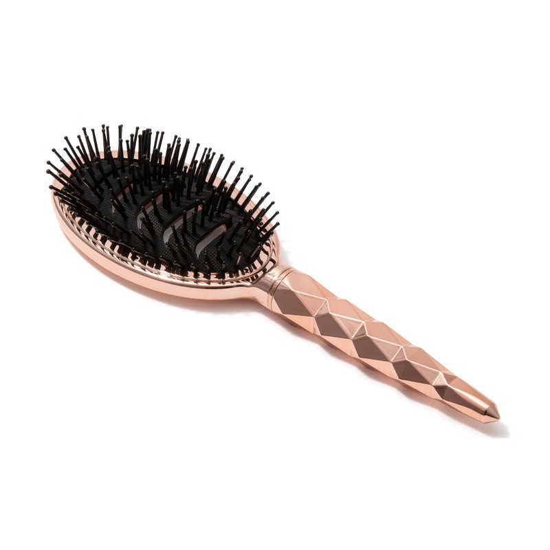 Francfranc Siv Bent Oval Hairbrush Shiny Pink Gold