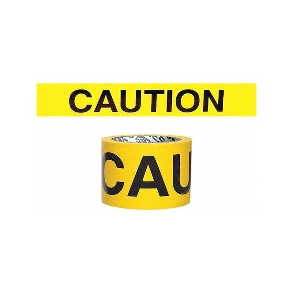 Zoro Select B323y16-200 Barricade Tape, Caution, Yellow, 3 In Wide