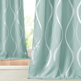 NICETOWN Blackout Curtain Panels 84 inches, Aqua Blue, 2 Pieces, 52 inches Wide, Light Reducing Thermal Insulated Solid Grommet Blackout Curtains/Panels/Drapes for Living Room/Nursery/Kids Room