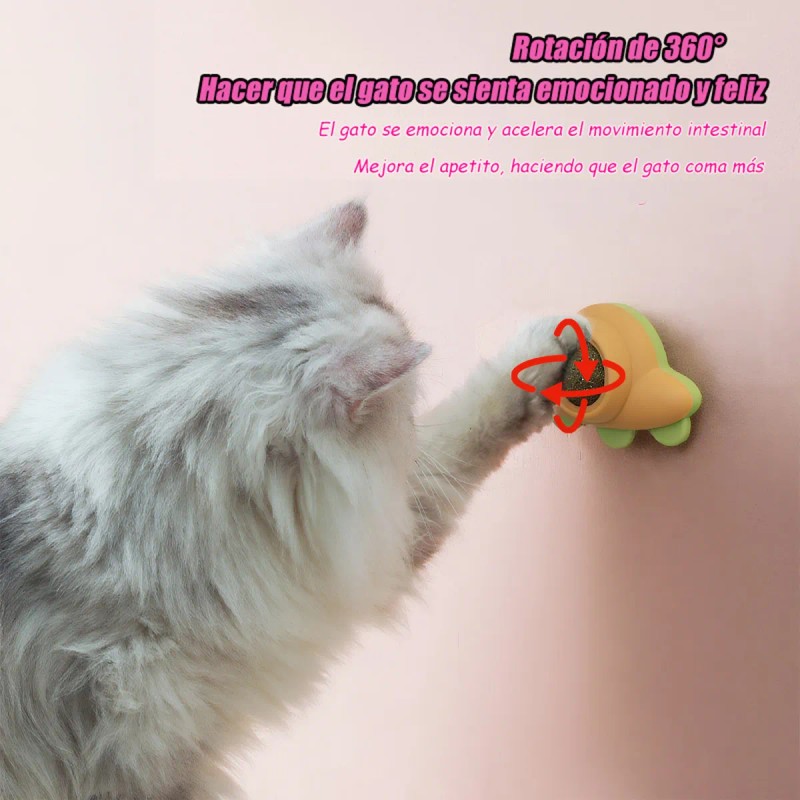 Bola Giratoria Catnip para Gatos Sakura Petto Naranja Interactiva