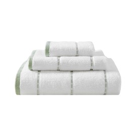 Tommy Bahama, Soft Cotton Bathroom Decor, Highly Absorbent & Medium Weight Bath Towels Set, 3 Piece, Ridley Solid Green