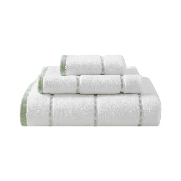Tommy Bahama, Soft Cotton Bathroom Decor, Highly Absorbent & Medium Weight Bath Towels Set, 3 Piece, Ridley Solid Green