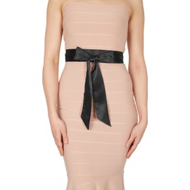 BlackButterfly Bridal Wedding Bridesmaid Satin Sash Belt (Black, 15 CM X 250 CM)