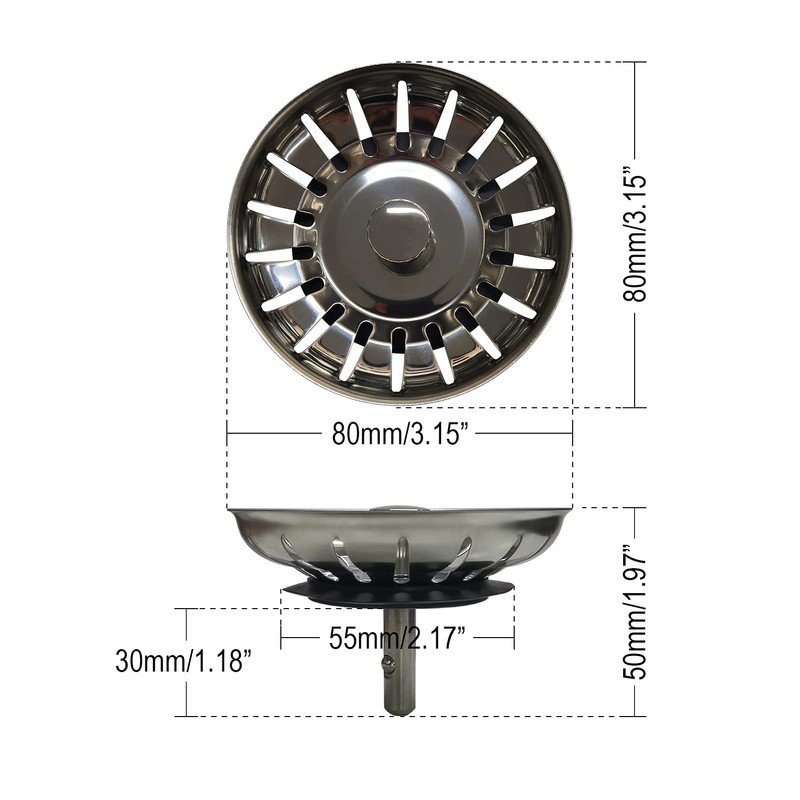 AONAT Kitchen Sink Filter, Hair Catcher Plug Hole Sink Tub