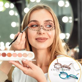 JO 2 Packs Makeup Reading glasses Magnifying Readers for Women with Spring Hinge One Eye Cosmetic Readers Rotating Lens (Tortoise/Blue, 2.5, x)