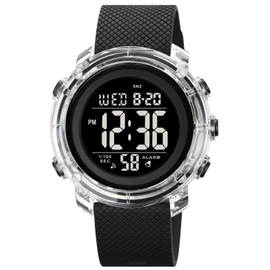 Gosasa Relojes deportivos al aire última intervensión para mujer, reloj casual para calendario, visualización de la semana, alarma, 3 barras, correa de goma impermeable, reloj digital LED, X-negro, Deporte