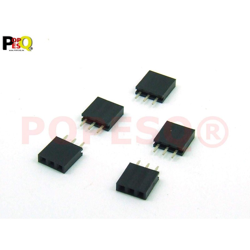 POPESQ® #A188 Female Header 2.54 mm 3-Pin Straight Pack of