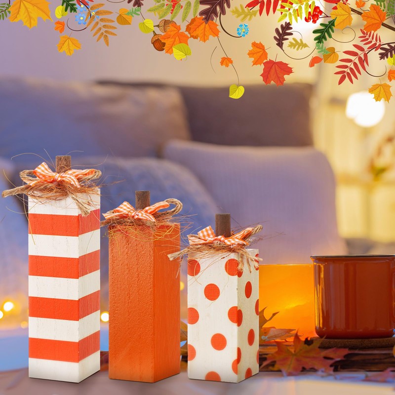 Amyhill 3 Pcs Thanksgiving Wooden Decoration Thanksgiving Table Centerpieces Fall