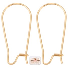 Beebeecraft 50 Pcs/Box Ear Hook Earrings Fish Hook 18K Gold-Plated Gold U-Shape Earring Band 10.5 x 25 mm for Jewellery Making