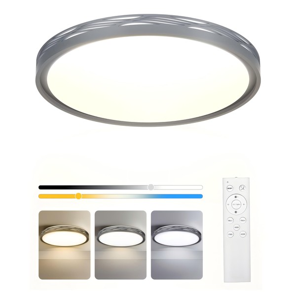 FCPVHOY 20 Inch Large LED Flush Mount Ceiling Light, 2700K-6500K