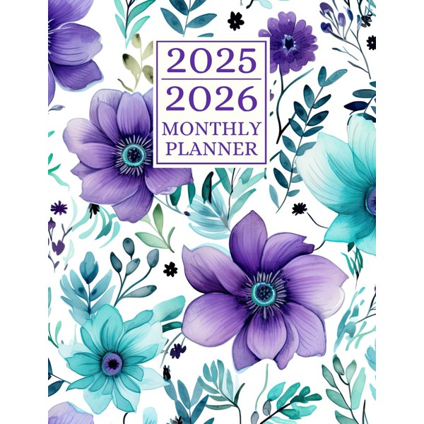 2025-2026 Monthly Planner: 2 Year Calendar 8.5 x 11 Large