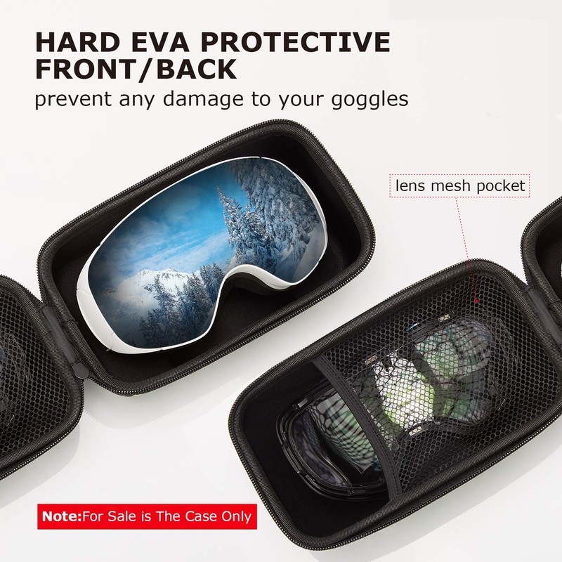 XCMAN Ski Goggle Case, Rigid EVA Hard Snow Goggle Case