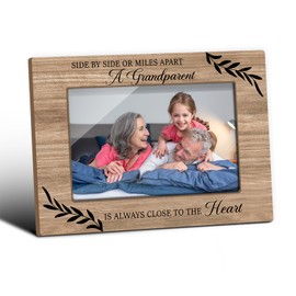 Side By Side Or Miles Apart A Grandparent Is Always Close To The Heart, Grandparents Picture Frames, Grandkids Photo Frame, Tabletop Photo Frame for Grandparents Gifts From Grandson Granddaughter-11