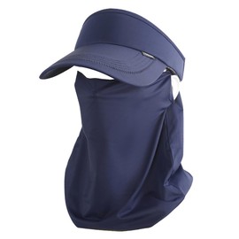 CZYGL Summer Sun Visor Hat Adjustable Outdoor Sports Fishing Golf UV Sun Protection Face Cover Neck Flap, Navy, One Size