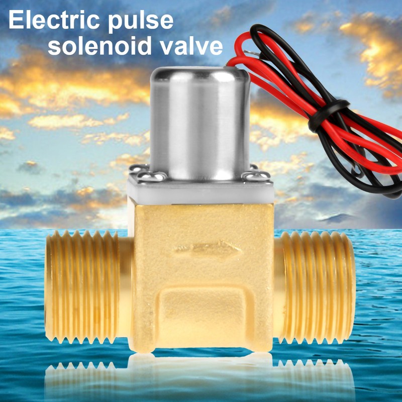 DC 4.5V 1/2" Water Flow Pulse Electromagnetic Valve Brass Solenoid