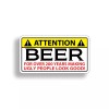 Real Sticky Funny Beer Sticker Warning Ugly People Cooler Car