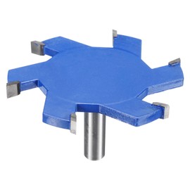 HARFINGTON T Slot Cutter Rabbet Router Bit 1/2" Shank 3-15/16" (100mm) x 5/16" (8mm) 6 Wing Carbide Slotting Cutter Rabbeting Slab Flattening Router Bits for Wood