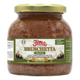 Flora Olive Tapenade Bruschetta – Mediterranean Olive Spread – 10 oz Jar