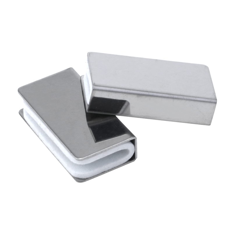 UTALIND 4 Pack Glass Clip Silver Strikes Plate Magnetic Rectangular