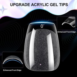 CyyaPeaap Extra Short Coffin Nail Tips, 504Pcs Flexible Acrylic Gel Pre-Shaped Fake Nails, No File Half Matte Full Cover Clear Press on Nails for Nail Extension, Manicure, Home DIY, Salon, 12 Sizes