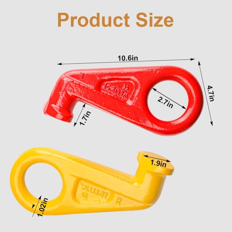 CHENNTAI Shipping Container Container Lifting Hooks, 12.5T Working Load Limit