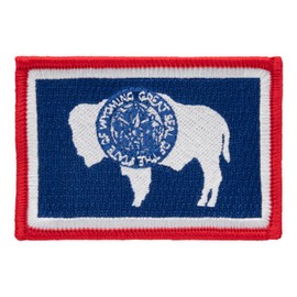 Wyoming State Flag Patch 2" x 2.9" Embroidered Patch (Iron-on)