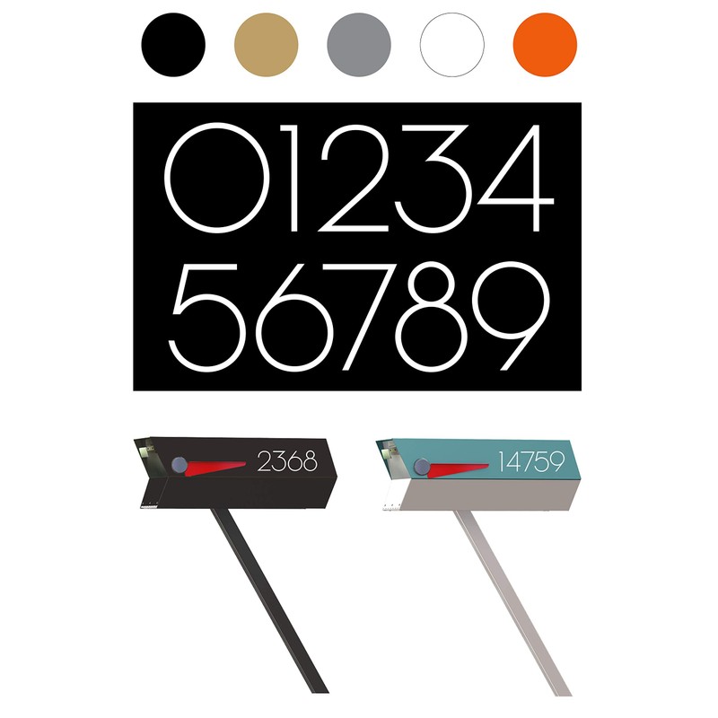 modbox USA Modern Mailbox Address Numbers in Chalet Style Font,