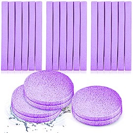 UNIVERSOENLÍNEA.COM | 120 Esponjas Faciales Comprimidas para Esteticistas - Limpieza, Eliminación de Maquillaje, Exfoliante, Spa Lavado - Redondas (Morado)