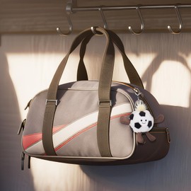 Apricot Lamb Football Soft Cuddly Keychain, Plush Toys Stuffed Keychain for Kids Backpack, Purse, 3 Inches