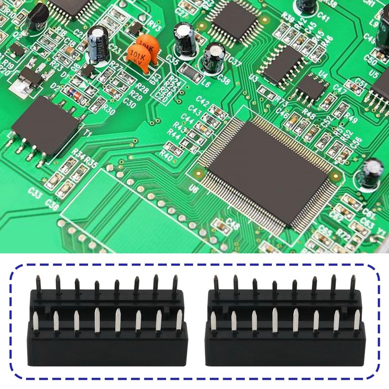 ECSiNG Pack of 50 16-Pin DIP-IC Sockets, 2.54 mm, Pitch