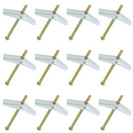 Uenhoy 20 Pcs M6 Toggle Bolts and Wing Nuts Kit, Heavy Duty Wall Anchors and Screw Bolts for Hanging Items on Drywall - 1/4" x 2 3/8", Phillips Head