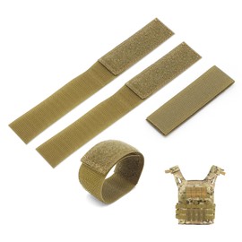 Pack of 4 Molle Velcro, Molle Velcro Adapter, Molle Velcro Patch, Molle Velcro Loop, Velcro Patch Molle, Tactical Vest Velcro Accessories, Molle System Patch for Tactical Vests, Backpacks (Khaki)