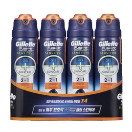 Fusion Pro Glide Sensitive 2in1 Shaving Gel 170g x 4pcs / 퓨전 프로 글라이드 센서티브 2in1 면도젤 170g x 4개입