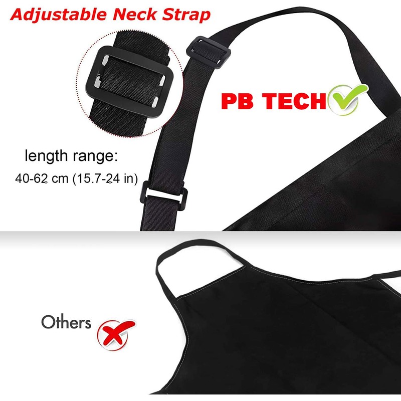 PB TECH Aprons 2 Pcs Adjustable Bib Aprons with 2